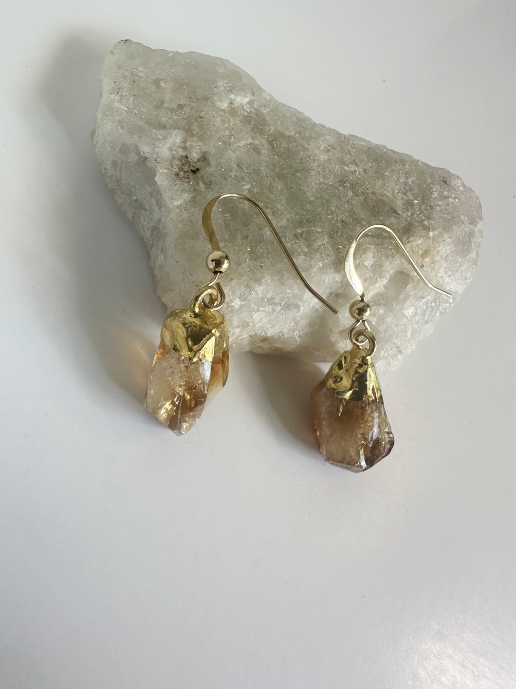 Raw Citrine Earrings